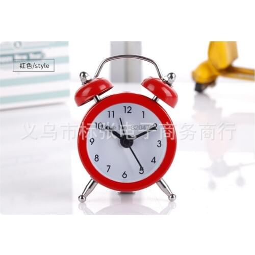 By dhl 50 pcs high quality 50mm mini Clock Cartoon Alarm Clock creative cartoon alarm clock