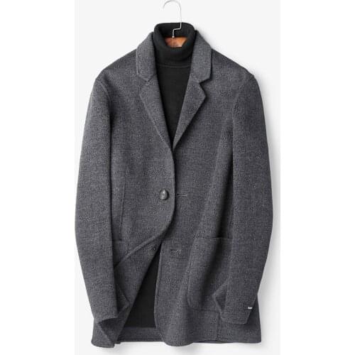 Double-side Woolen Autumn Winter Jacket Men 100% Wool Coat Windbreaker Short Mens Jackets and Coats Abrigo Hombre MY1885