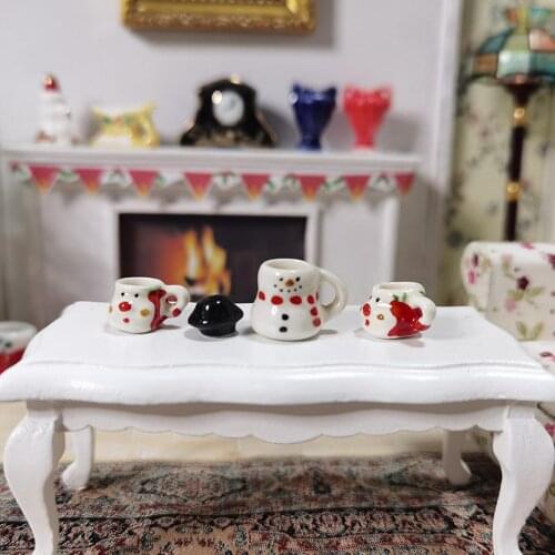 Porcelain Miniature Tea Set 1:12 Dollhouse Kitchen Dining Room Tea Cup Set