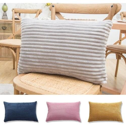 Flannel Office Chair Pillow Case Cover Home Decor 30X50cm Solid Corduroy Throw Pillow Cushion Cover For Bedroom Sofa Pillow Case