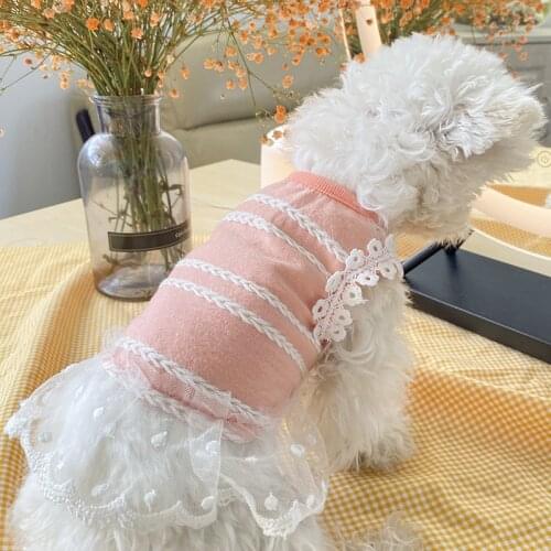 Puppy Dog Princess Girls Dresses For Small Medium Dog Lace Skirts 100%Cotton Pet Clothes Outerwear Summer Dogs Dress Yorkshire
