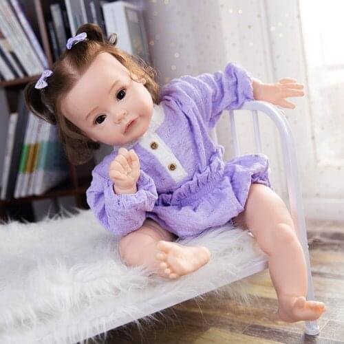 24" Reborn Baby Doll Princess with Curls Hair Fashion Hoody Dress Lifelike Soft Touch Cuddly Baby Gift