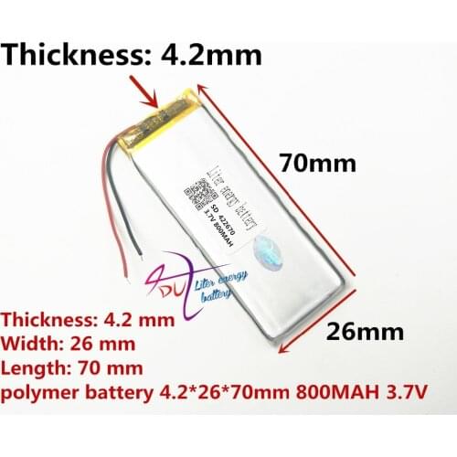 Best battery brand Size 422670 3.7V 800mah Lithium polymer Battery with Protection Board For MP4 MP5 GSP Digital Product Fre