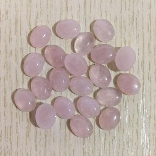Fashion natural quartzs rose stone beads pink Oval CAB CABOCHON for Jewelry Accessories 8x10mm wholesale 50pcs/lot free shipping
