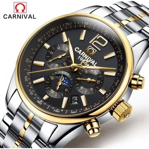 Automatic watch mens mechanical 2017 brand luxury CARNIVAL orologi tourbillon clock men sports watch military automatik watch