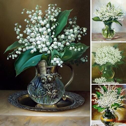 Sale 5D DIY Diamond Painting Flowers Cross Stitch Kit Full Drill Square Embroidery Mosaic Art Picture of Rhinestones Home Decor