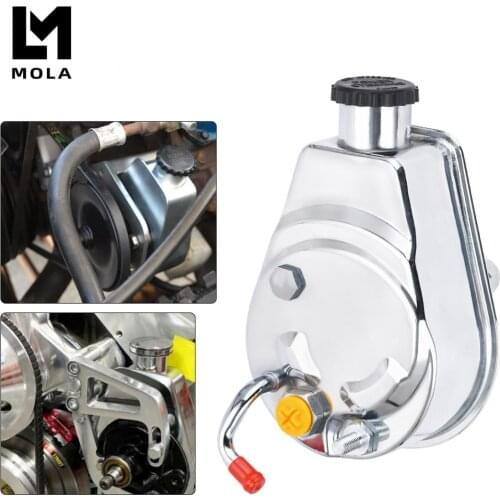 Power Steering Pump P Series 5/8\" Keyway Pulley Shaft Chrome Street/Hot Rod Reservoir Gearbox For 66-74 GM Chevy Chevrolet