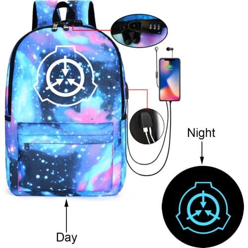 2020 New Scp Noctilucent Backpack Luminous Noctilucous Women Men Student School Shoulder Travel Notebook Bags