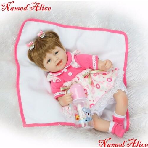 NPK 18"Bebes reborn girl soft silicone baby reborn dolls for children gift pretty princess reborn bonecas sleeping toy dolls