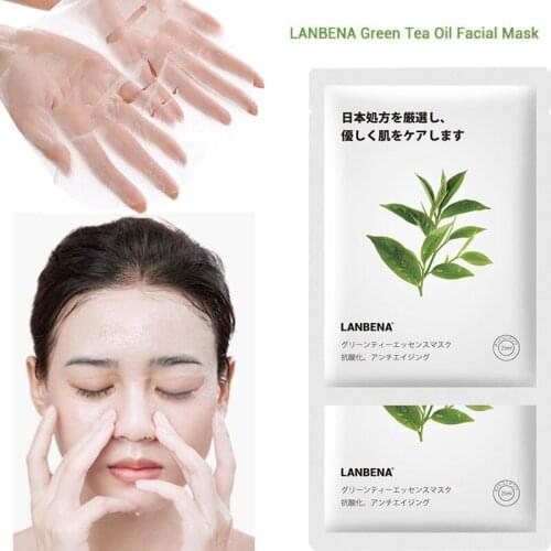 2pcs Green Tea Anti Aging Facial Mask Shrink Pores Whitening Acne Treatment Nourishing Moisturizing Japan Face Mask Skin Care