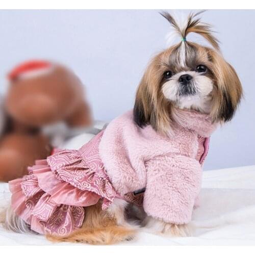 Dog Dresses Winter Thicken Princess Skirt Warm Chihuahua Small Dogs Dress For Dogs Puppy Teddy chihuahua Jacket Coat