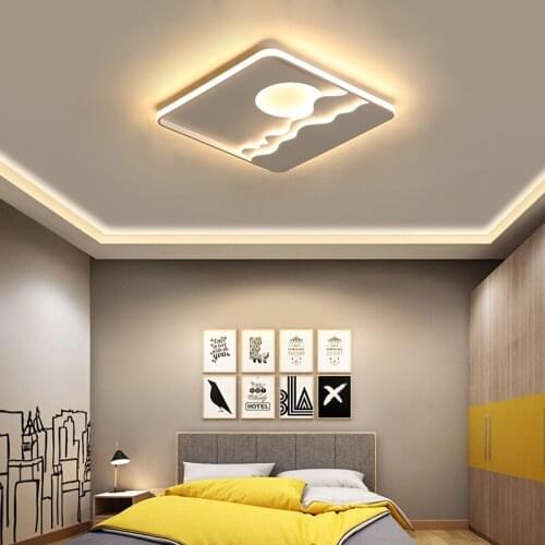 Simple modern led ceiling chandelier living room bedroom dining villa study home indoor lighting Brightnes Dimmable fixtures