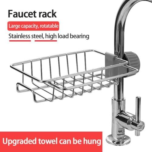 Adjustable Sink Drain Rack Sponge Storage Faucet Holder Soap Drainer Shelf Basket Organizer Kitchen Bathroom Accessories