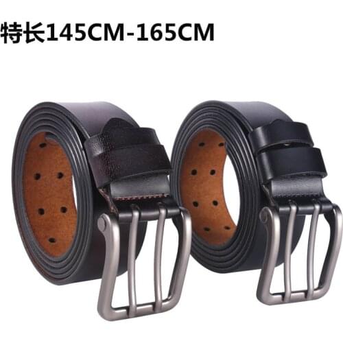 2021 New Fashion Mens Luxury Large Size Cow Genuine Leather Belt Male Waistband Jeans Pants Pin Buckle Belts for Men 145-170cm