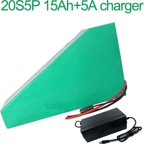 With 5A charger 72V 15Ah 20S5P 18650 Li-ion Battery electric two Three wheeled motorcycle bicycle ebike 265*250*180*70*70*45mm
