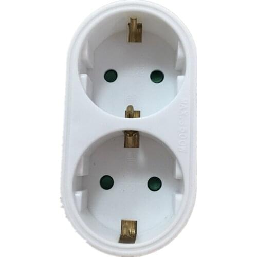 1PCS European Type Conversion Plug 1 TO 2 Way EU Standard Power Adapter Socket 16A Travel Plugs AC 250V