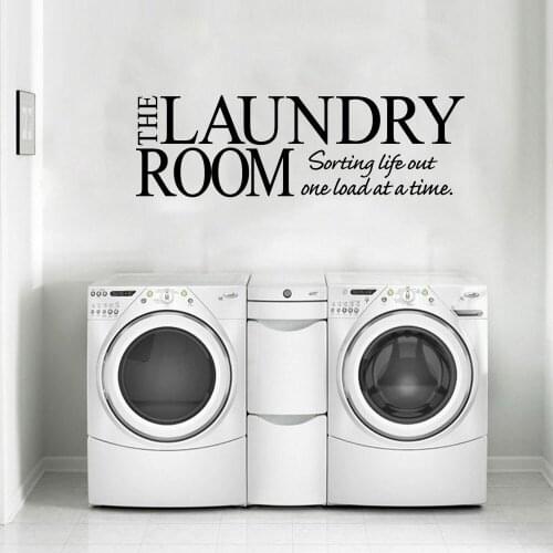 Laundry Room Art Wall Sticker Posters And Prints Living Room Home Kids Room Decoration Waterproof Vinyl Decal PH48