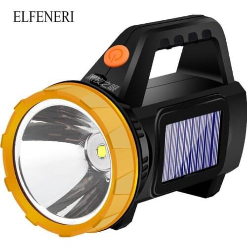 Led Rechargeable Flashlight Strong Super Bright Long-range Solar Charging Portable and Durable Portable Miners Lamp