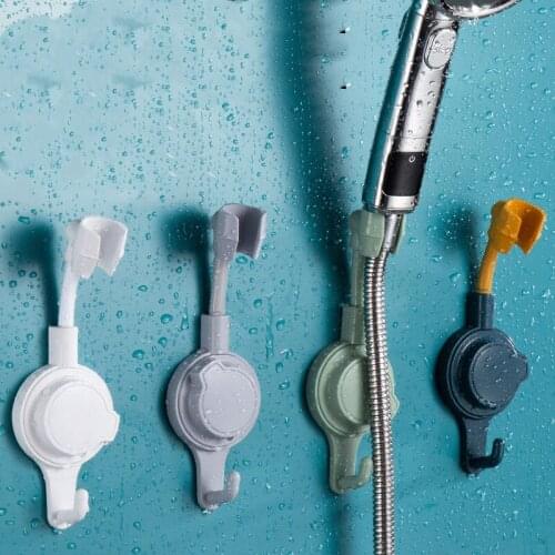 Universal Adjustable Shower Head Fixed Base Hook Punch Free Shower Adjustable Wall Mount Suction Cup Stand Bathroom Accessaries