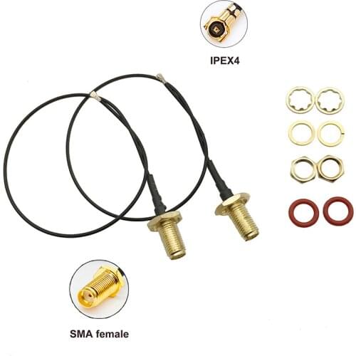 Waterproof SMA female to IPEX4 Co-axial cable MHF4 to SMA jumper pigtail for NGFF interface wireless WWAN card LTE M.2 module