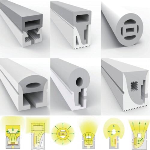 WS2812B WS2811 SK6812 LED Neon Rope Tube Silicone Gel Flexible Strip Light Soft Lamp Tube IP67 Waterproof For Decoration