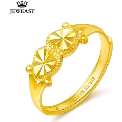 XXX 24K Pure Gold Ring Real AU 999 Solid Gold Rings Nice Fashion Shiny Double Heart Upscale Trendy Classic Jewelry Hot Sell New
