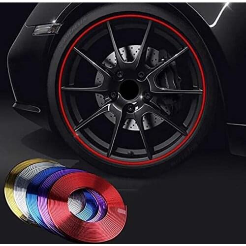 Plated Wheel Bumper Protection Ring Trim Strips Motorcycle Car Wheel Tire Stickers Reflective Rim Tape Motorbike Auto Decals