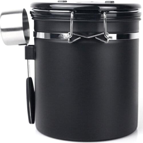 New Arrivel 1.5/1.8L Coffee Canister Stainless Steel Food Storage Coffee Container CO2-Release Valve With Date Tracker