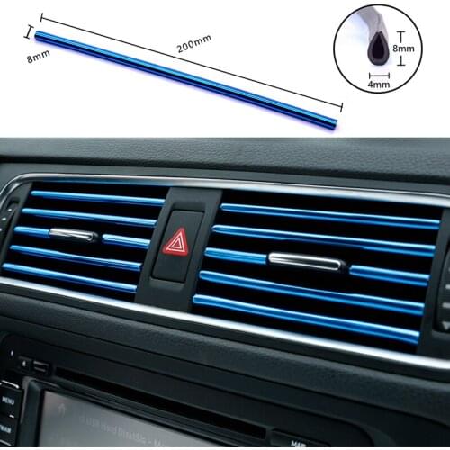 10Pcs/set Car Air Conditioner Outlet Decorative U Shape Moulding Trim Strips Accessories for Porsche 911 918/Cayenne/Macan