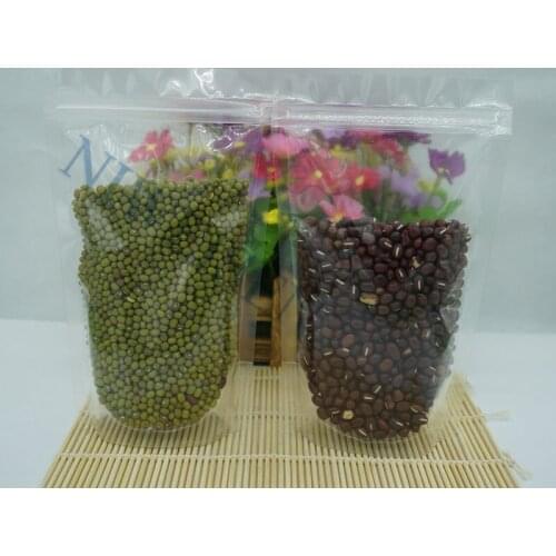 11*18cm,100 x Stand up high transparent plastic zip Lock bag reclosable - All clear packing coffee pouch with zipper clip seal