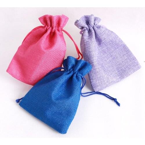 5pcs 13*18 Linen Bag Drawstring Wedding&Christmas Packing Pouchs&Gift Bags Small Jewelry Sachet&Mini Jute Bags Can be Customized