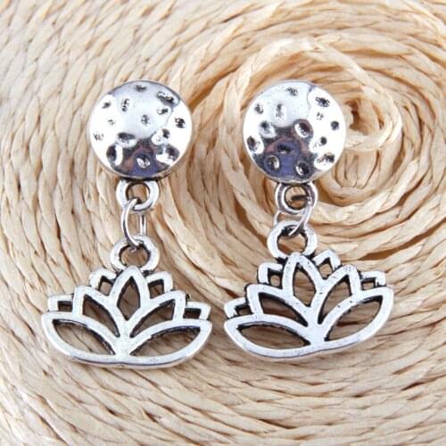 Free shipping New Fashion lotus Earring For Women Christmas holiday gift Jewelry