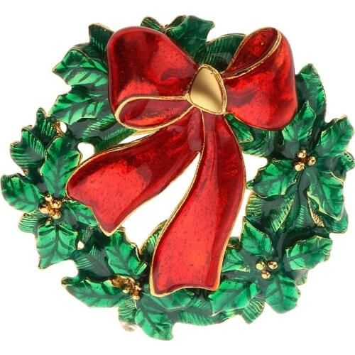 Christmas Flower Kont Shape Enamel Brooch Unisex Clothing Jewelry, Fashion Gift