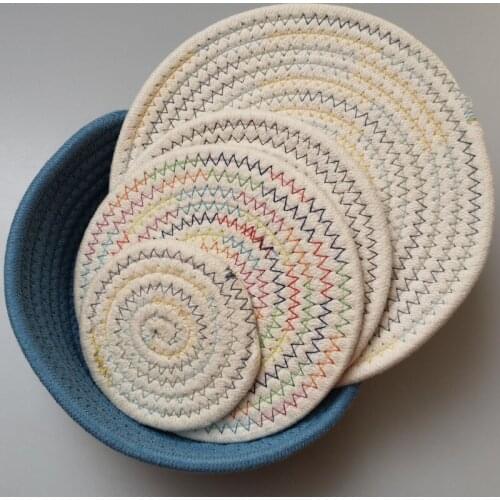 Cotton Braid Coaster Handmade Macrame Cup Cushion Style Non-slip Cup Mat Heat Insulation Table Mat Coffee Cup Coaster Pan Mat