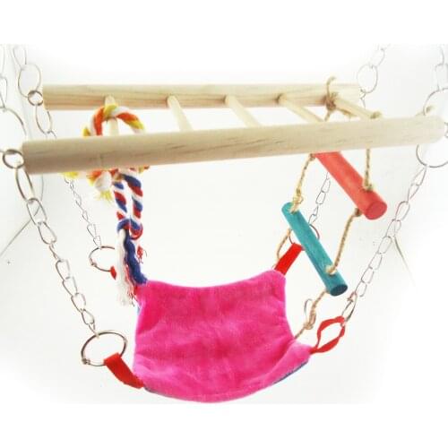 Hamsters Squirrels Parrot Birds Toys Suspension Bridges Swing Hammock Stairs Pet Products Bird Supplies Random Color