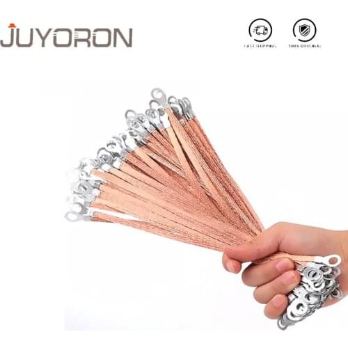 10Pcs Bridge Connection Ground Wire Span Cable 6 Square Copper Clad Aluminum Electric Box Soft Connection Hole Size 8mm