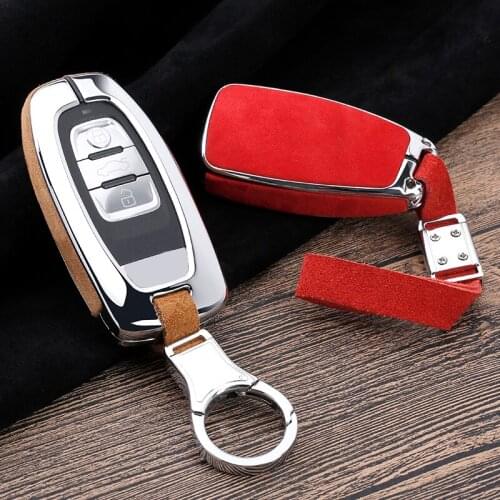 Flip fur Leather shell Car Key Case for Audi A5 Q7 S4 S5 A4 B9 Q7 A4L 4m TT TTS RS 8 2016 S 2017 2018 Car Accessories Interior