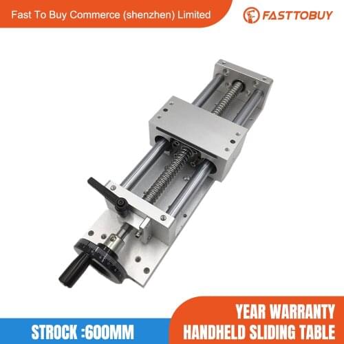 Linear Guide C7 Manual Sliding Table Cross Slide SFU1605 Effective Stroke L600mm Ballscrew CNC Machine