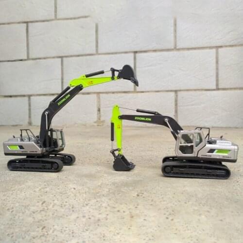 Diecast 1/87 Scale ZOOMLION Engineering Vehicle ZE210GLC Crawler Excavator Model Metal Die-Cast & Toy Alloy Truck for Collection