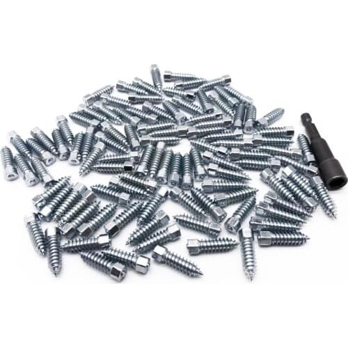 Marrkey 100PCS Winter Tire Studs/Snow Spikes for Tires/Snow Chains for Truck/Loaders/Dumper/Tractors/Heavy Equipment/Farm/Ming