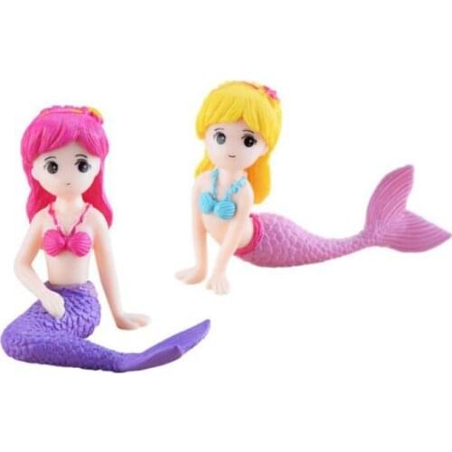 Mermaid Gnome Miniature Figurines Fairy Garden Decoration Cactus Succulent Planter Accessory Micro Landscape Aquarium Decor SN