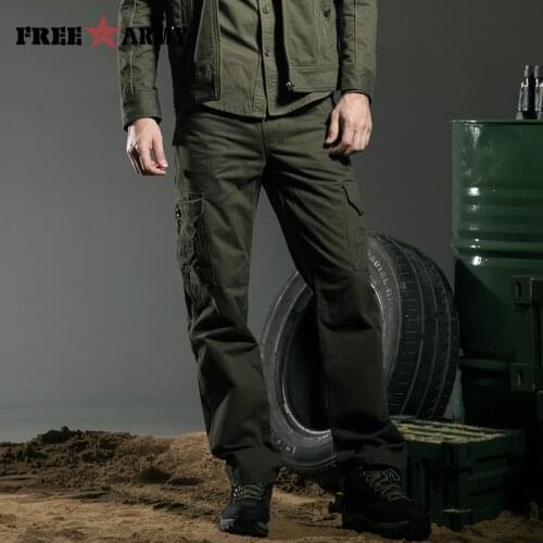 Outdoors Olive Green Pants Mens Cargo Pants Winter Pants Brand Casual Patch Pocket Fitted Joggers Green Overalls Pants Mk-7151A