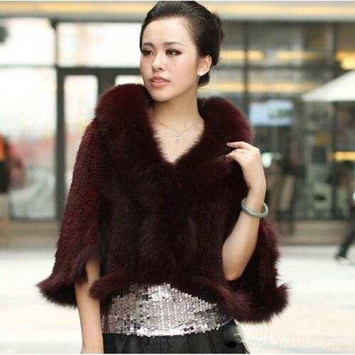2019 new mink fur shawl color fox collars ladys clothes coat mink fur weave fur shawl