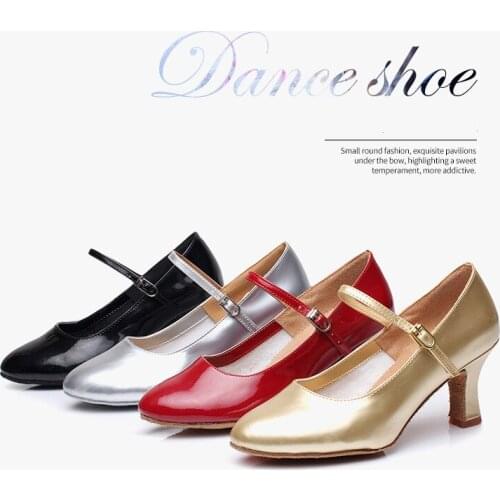 New Comfortable PU Latin Dance Shoes Tango Chacha Samba Ballroom Dancing Shoes for Women/Ladies/Girls 4 Color Heel 5/7cm A149