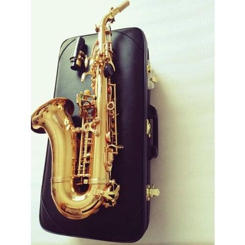Brand new High-quality Curved Soprano Saxophone Brass Sax Mouthpiece Patches Pads Reeds Bend Neck Genuine Gift and Hard box