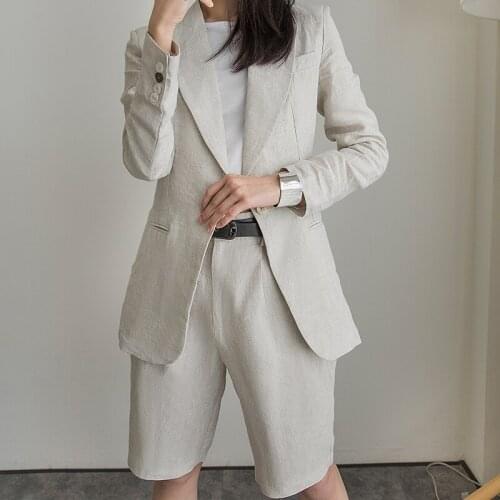 New arrival fashion women spring OL temperament professional cotton linen suit breathable sun-proof comfortable simple jacket