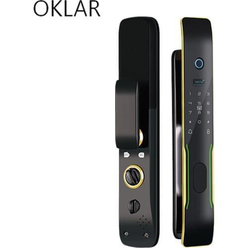 OKLAR Automatic smart door lock Password Biometric Fingerprint door lock swipe card lock home security door electronic lock