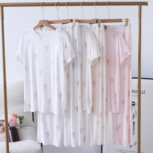 Spring new style modal cotton pajamas, casual and comfortable trousers and long-sleeved home wear