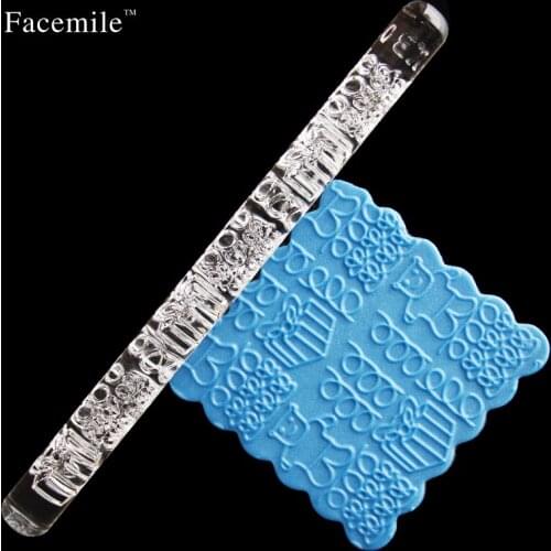 Fondant Gift Rolling Christmas shape Roller Fondant Embossing Rolling Pins Sugar Craft Tools Gift Cupcake Decoration 51011