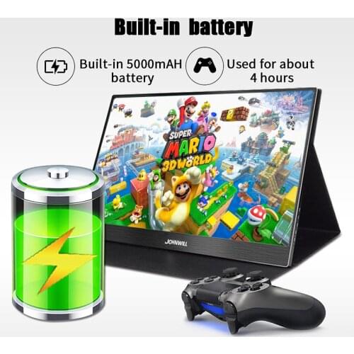 15.6” Battery Portable Monitor touch USB-C HDMI 1080P IPS LCD gaming display for PC Laptop Smartphone Switch PS3 PS4 XBOX360